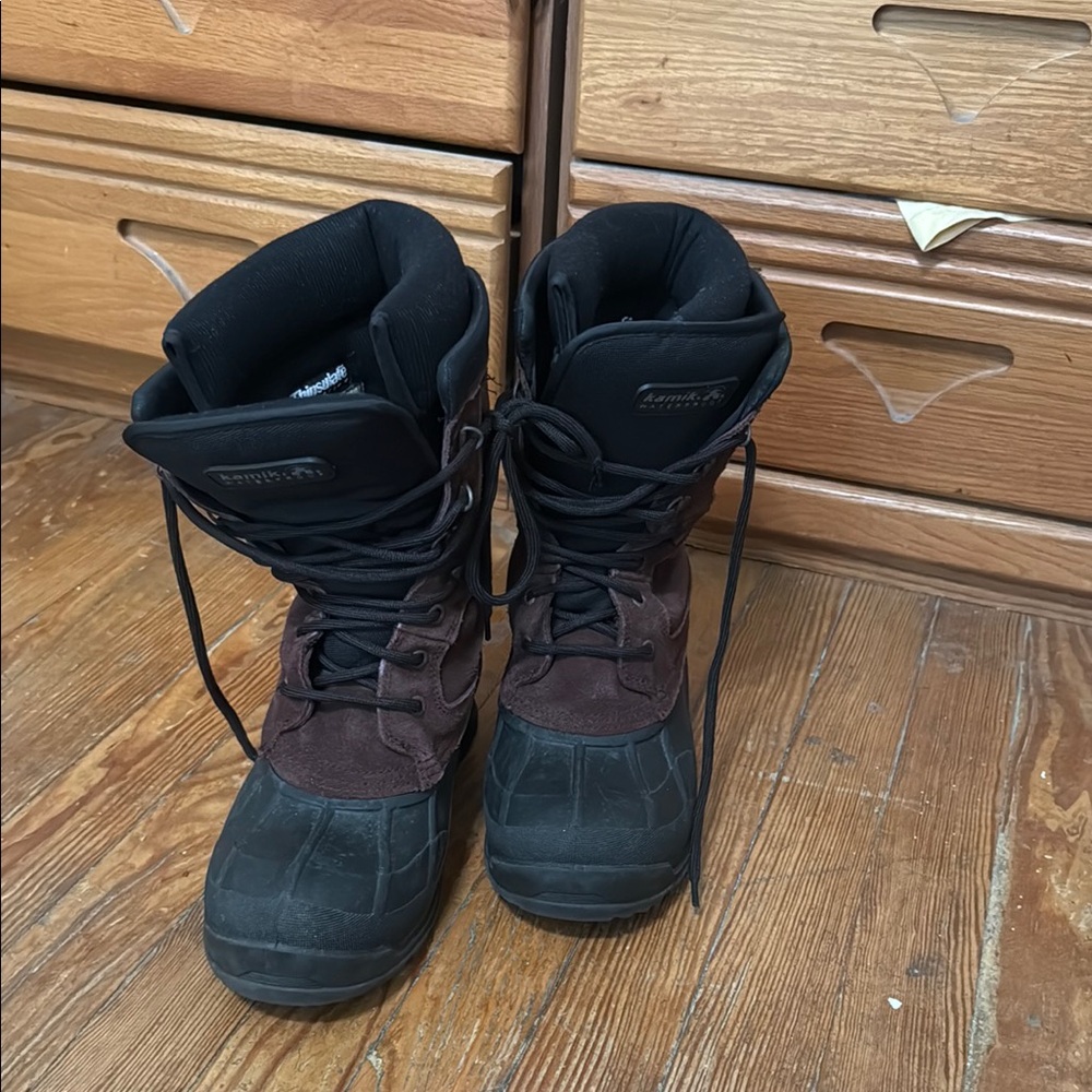 Kamik Black and Brown Rain & Snow Boots